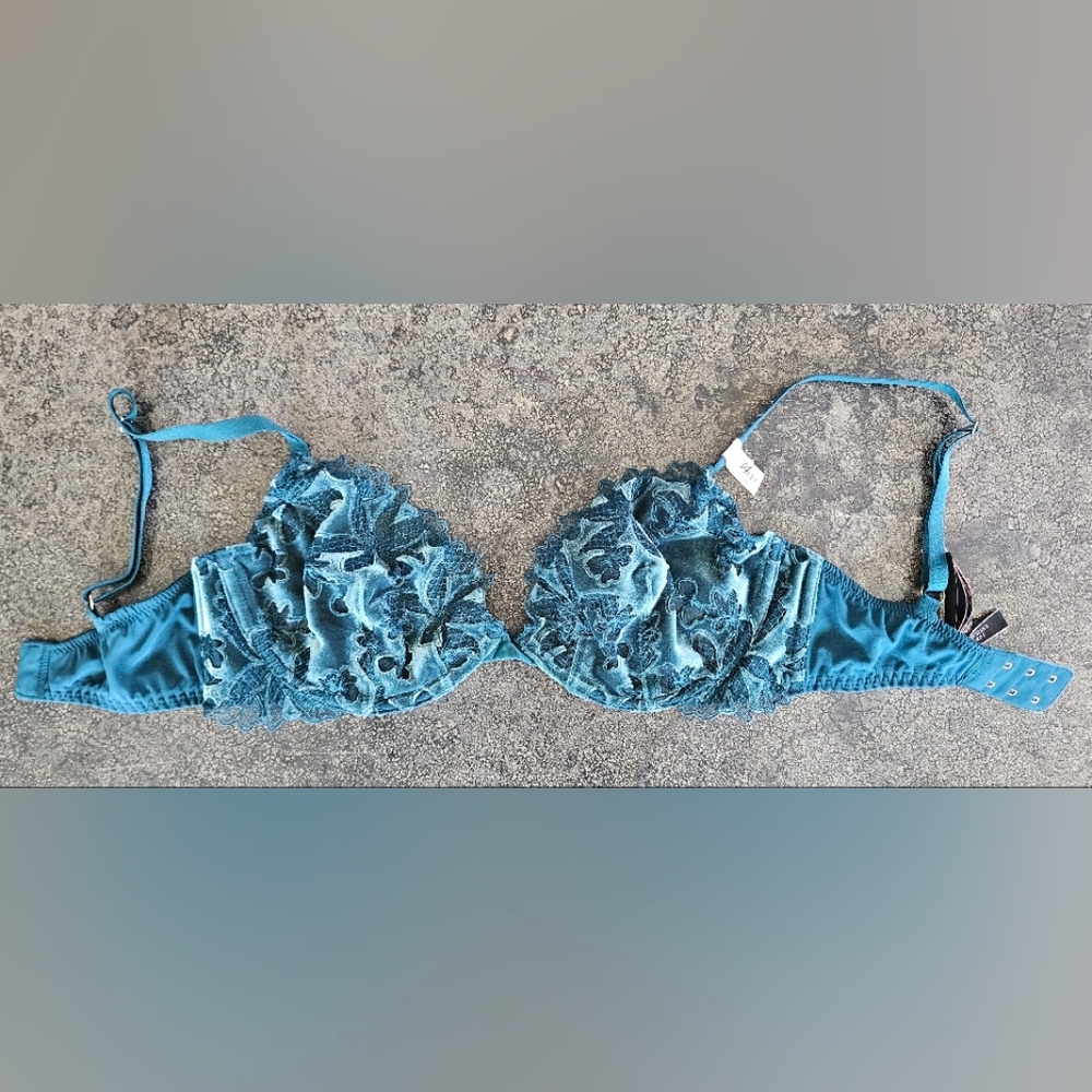 Elegant Blue Lace Bra